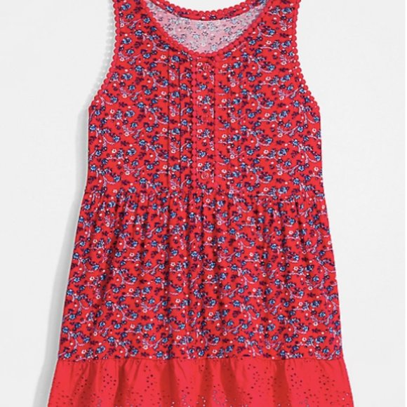 Evsie | LIKE NEW! Girls Floral Eyelet Trim Babydoll Top - Picture 1 of 11